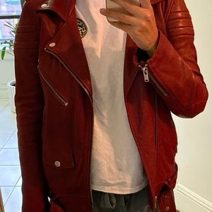 BLK DNM leather burgundy jacket size S